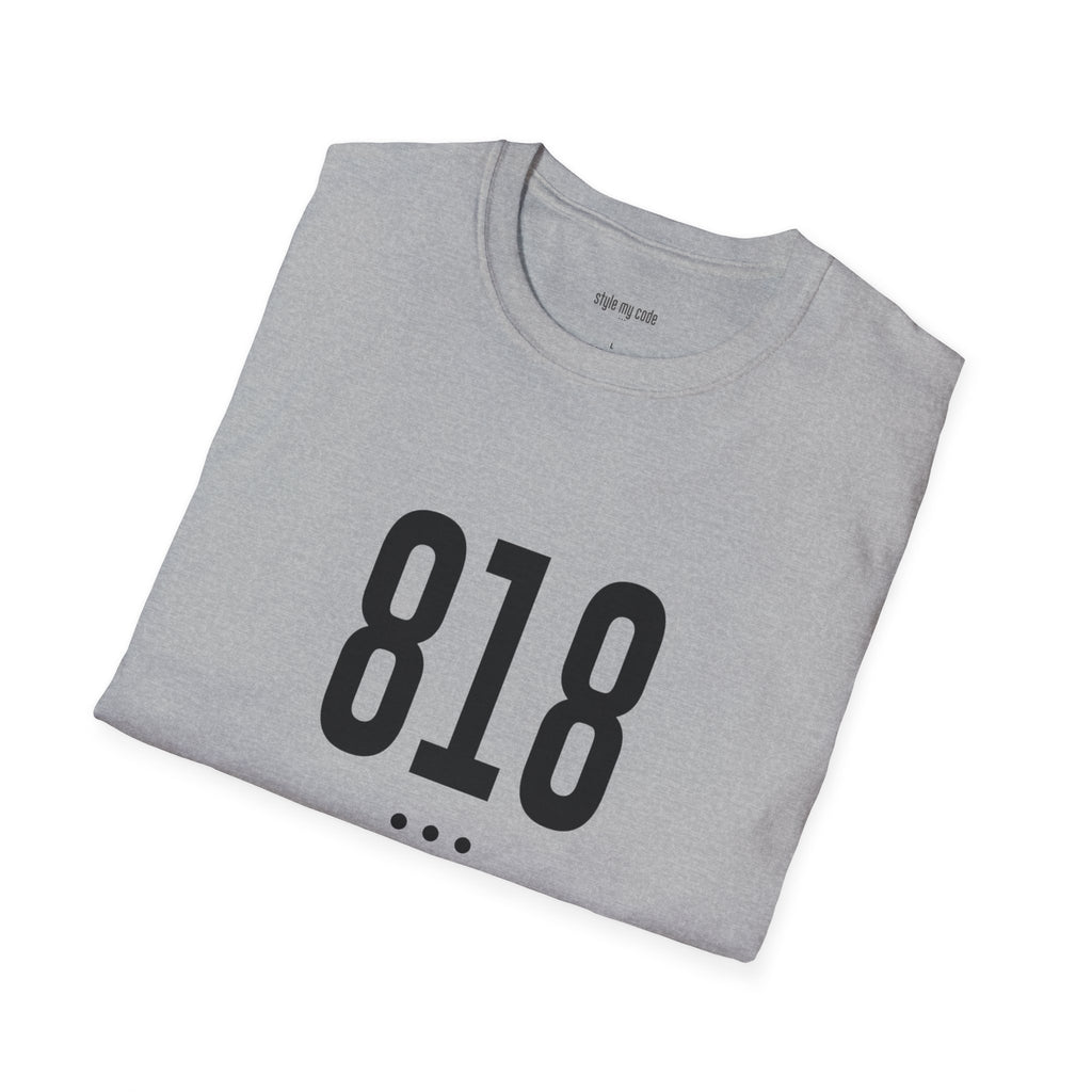 818 Black Logo Front Soft-Style T-Shirt