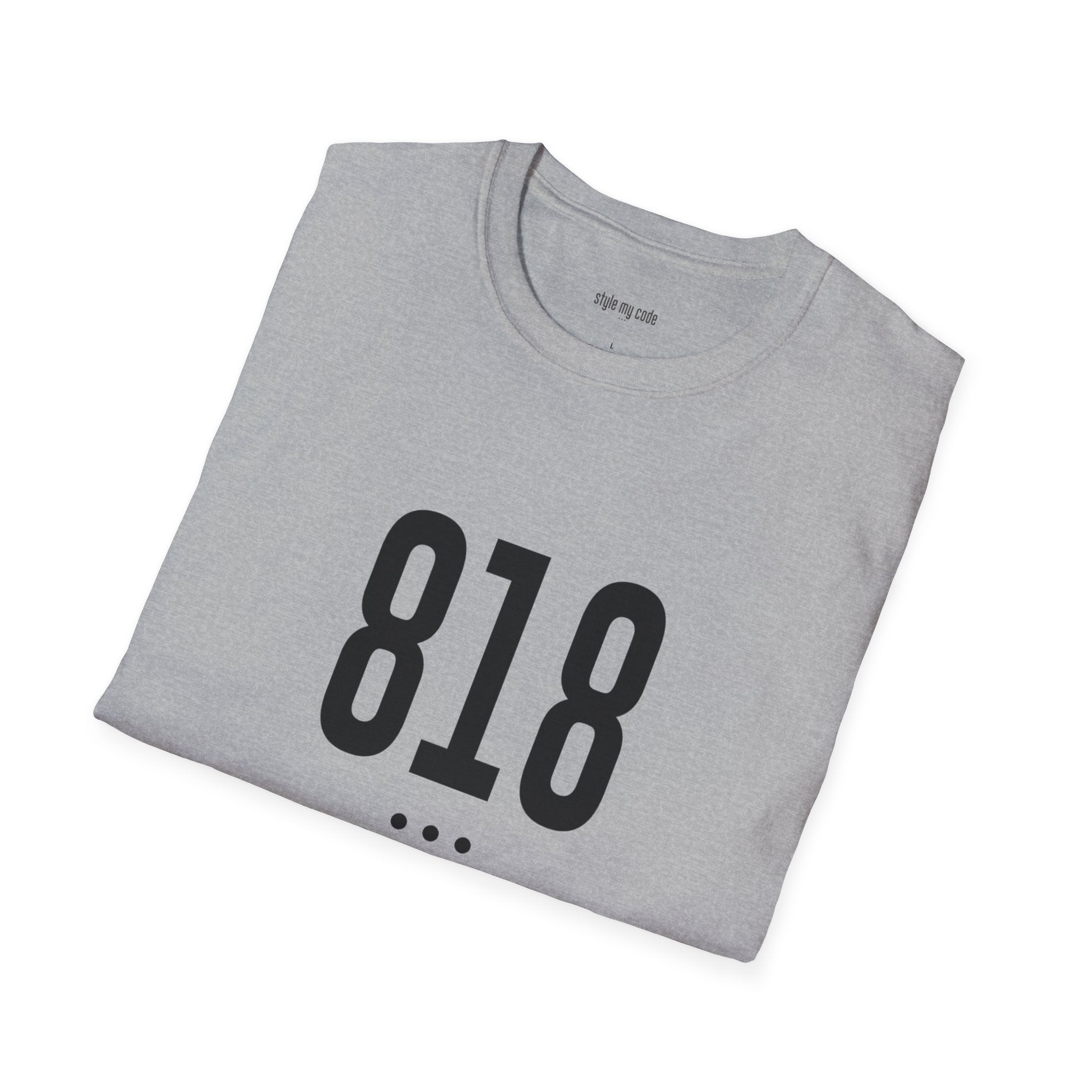 818 Black Logo Front Soft-Style T-Shirt
