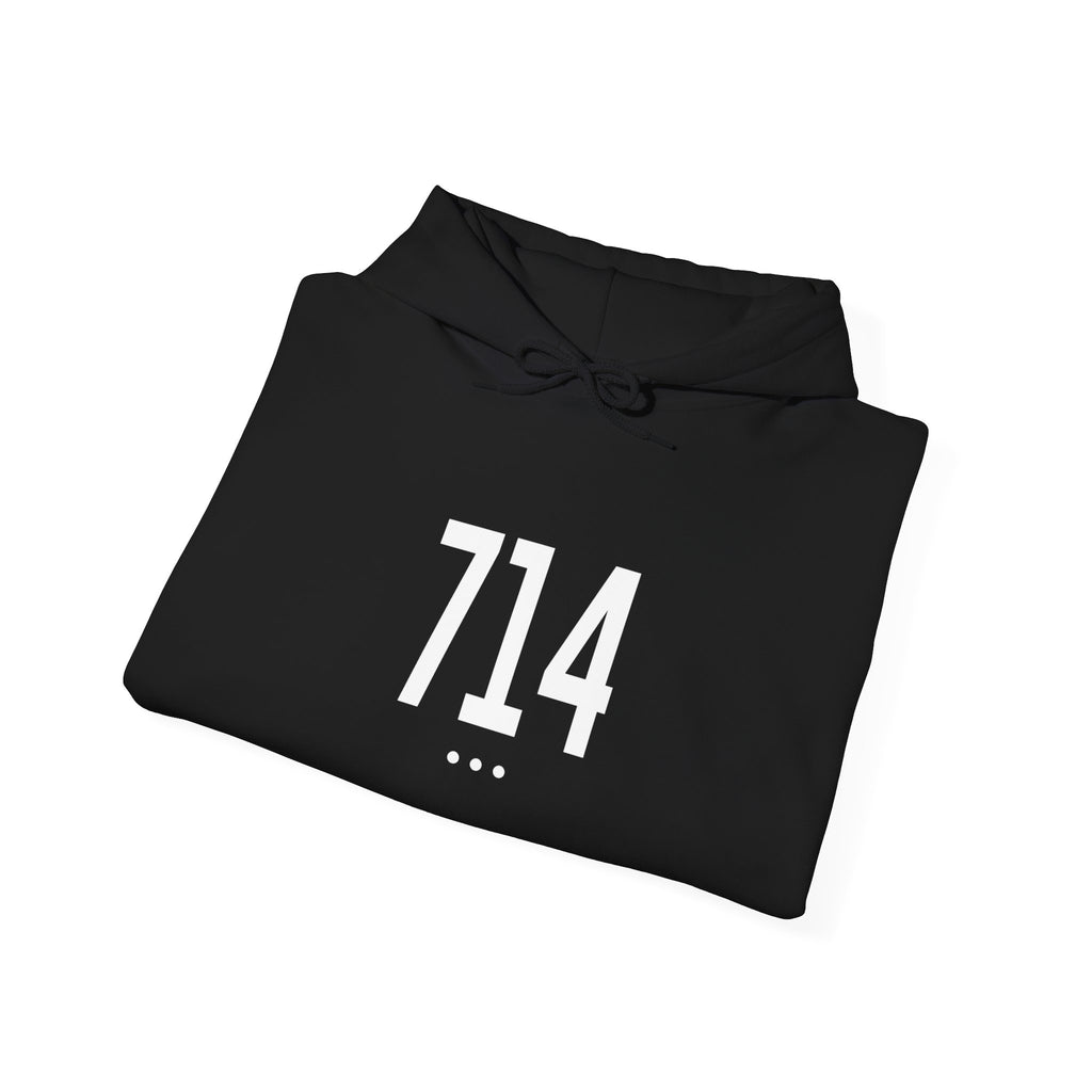 714 White Logo Front Hoodie