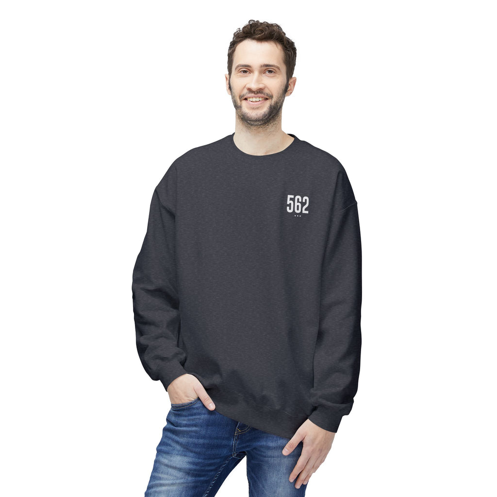 562 White Logo Unisex Crewneck Sweatshirt