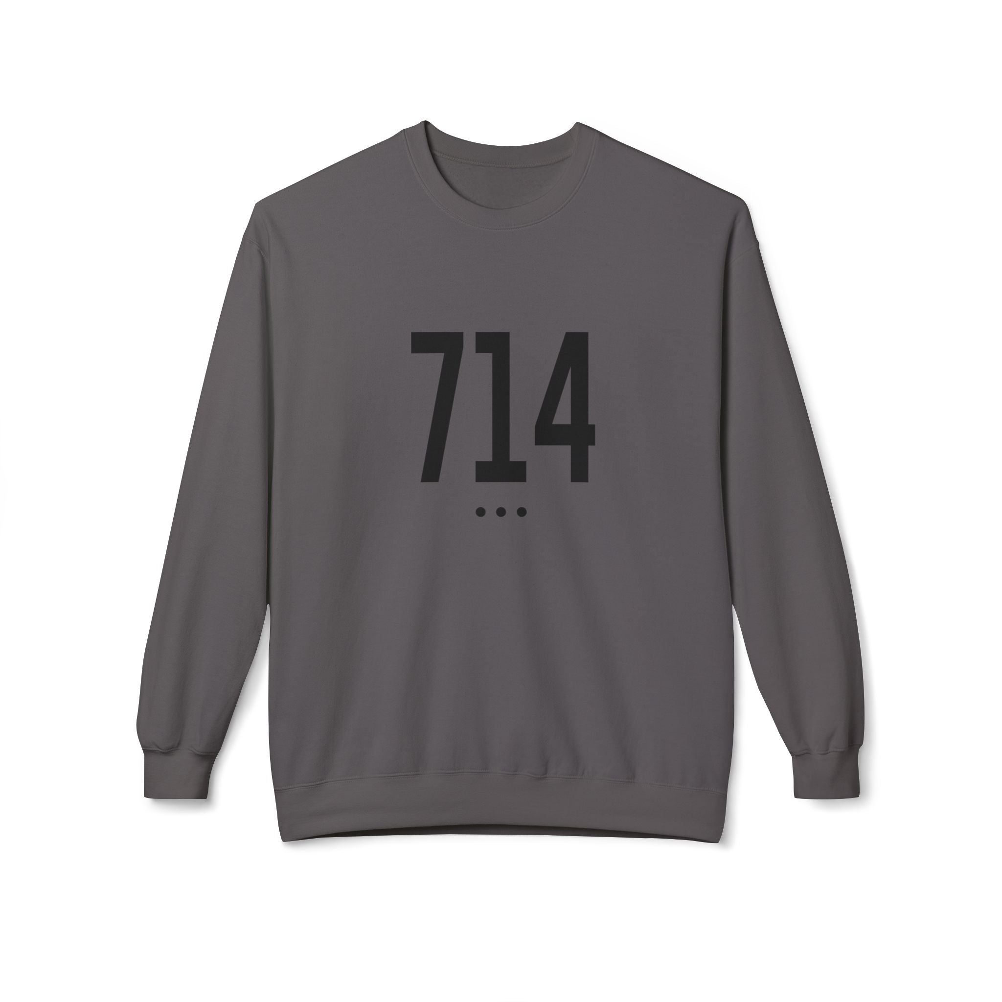 714 Black Logo Front Sweatshirt