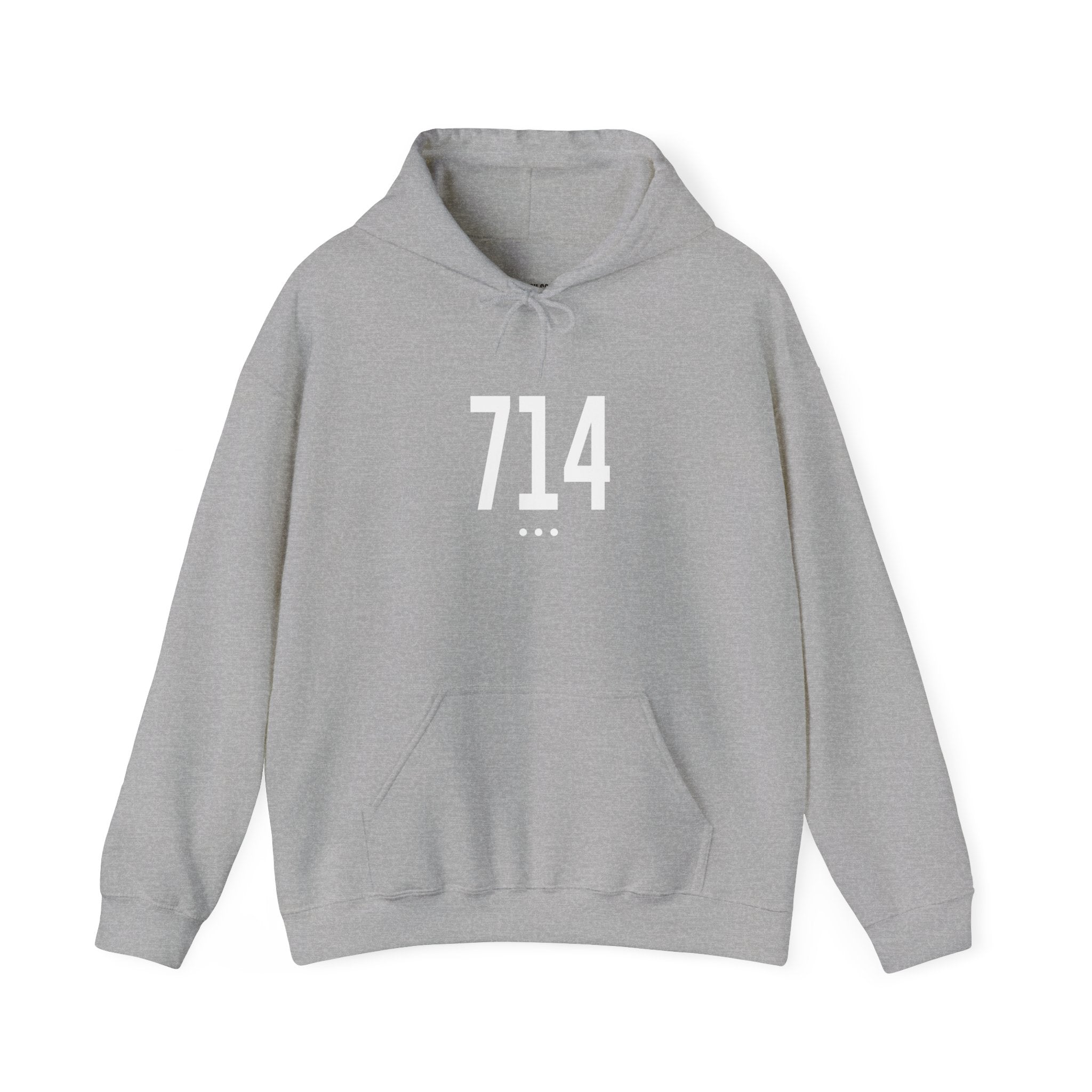 714 White Logo Front Hoodie
