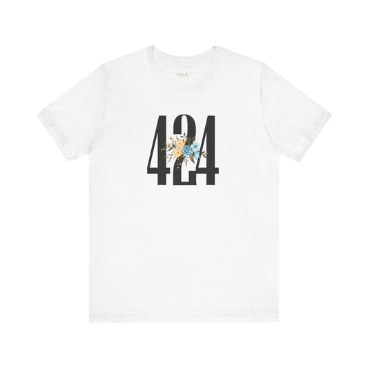 Floral 424 Unisex Tee - Casual, Gift, Birthday, Floral Design, Vintage Style