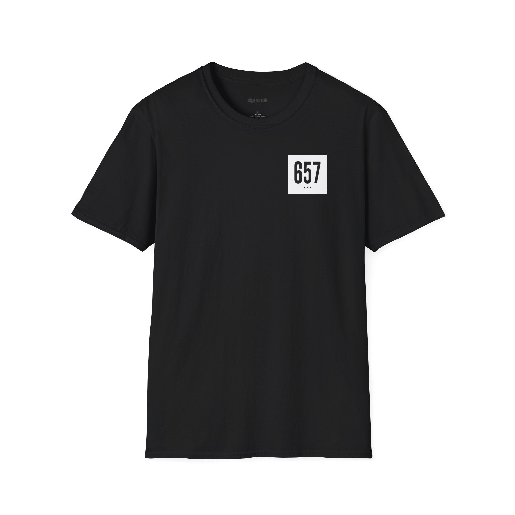 657 Black Logo Unisex Softstyle T-Shirt