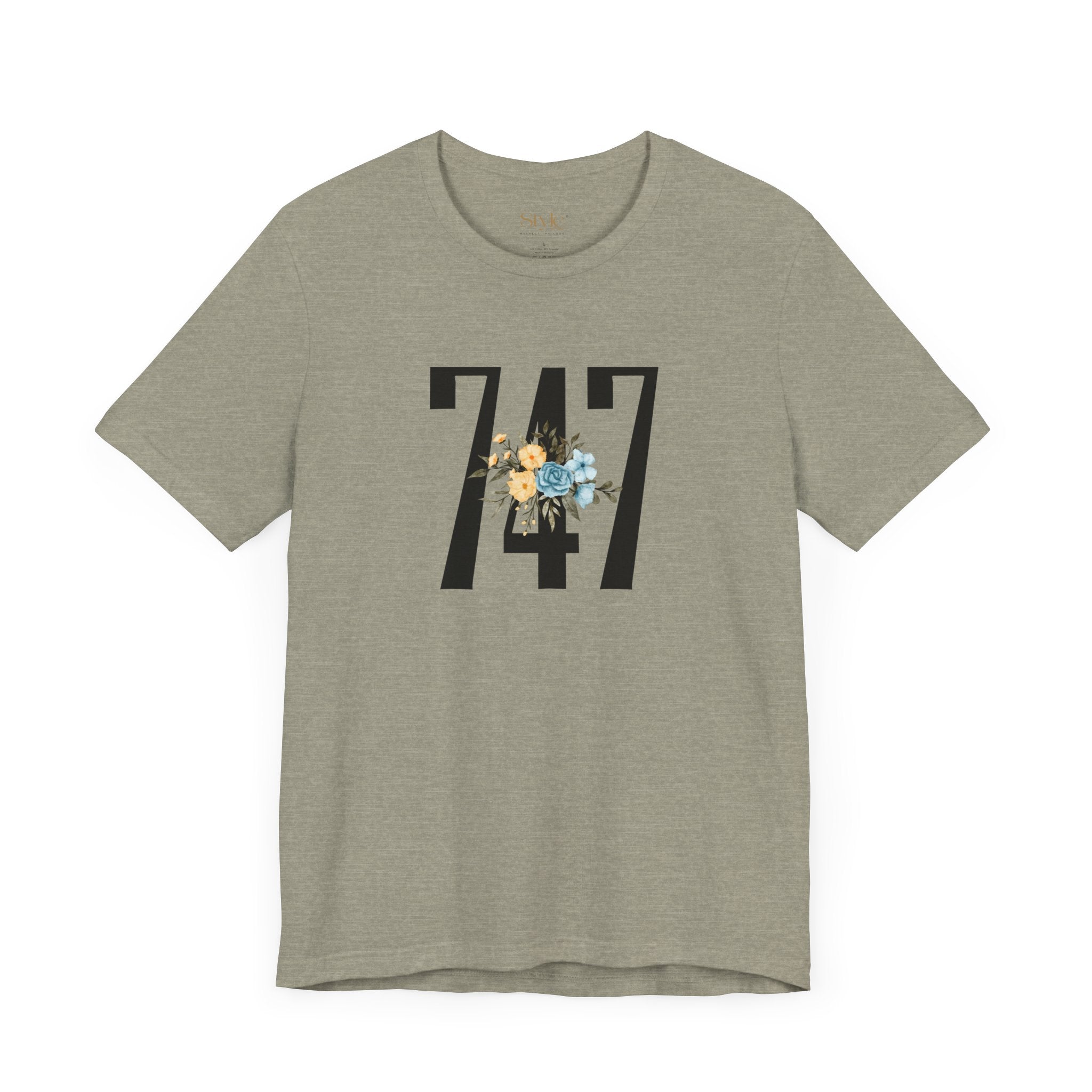 Floral 747 Unisex Tee - Casual, Gift, Birthday, Floral Design, Vintage Style