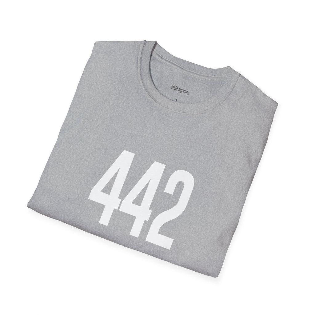 442 White Logo Front Unisex Softstyle T-Shirt
