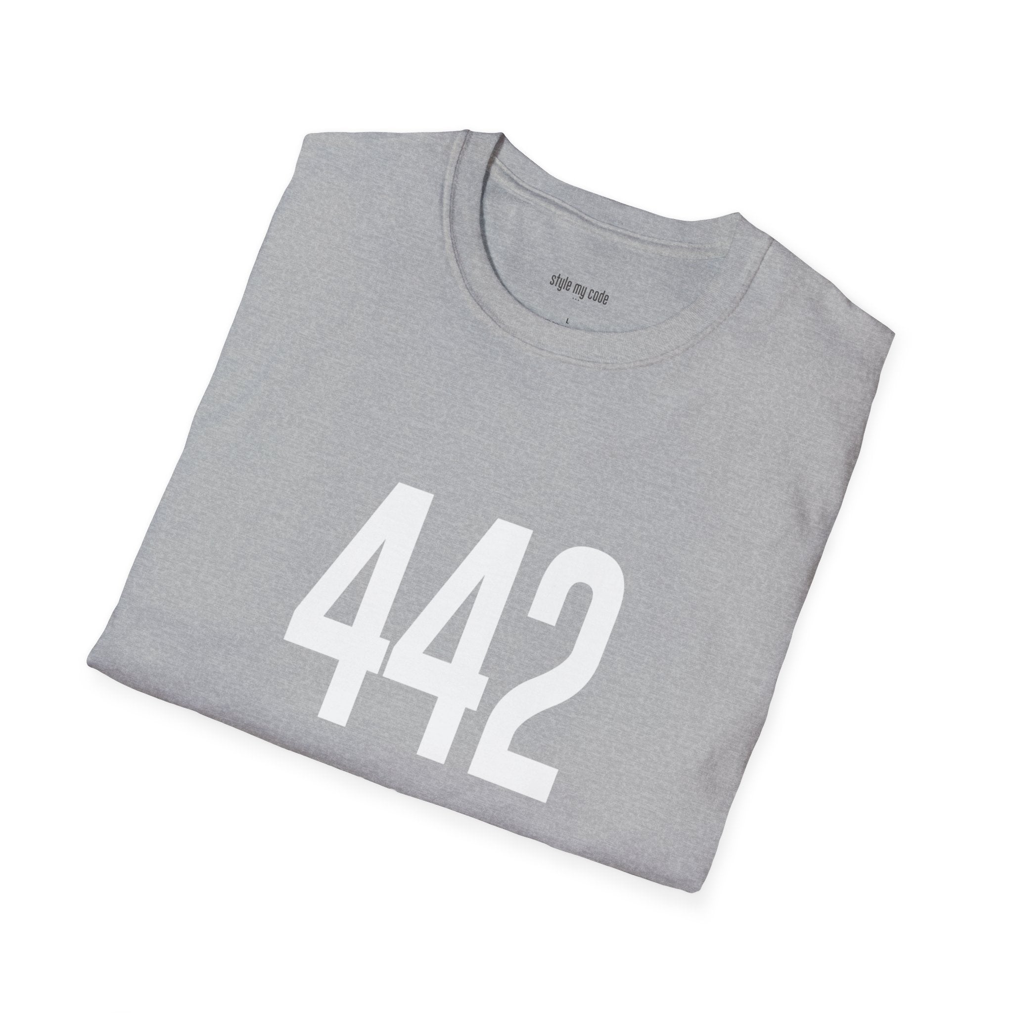 442 White Logo Front Unisex Softstyle T-Shirt
