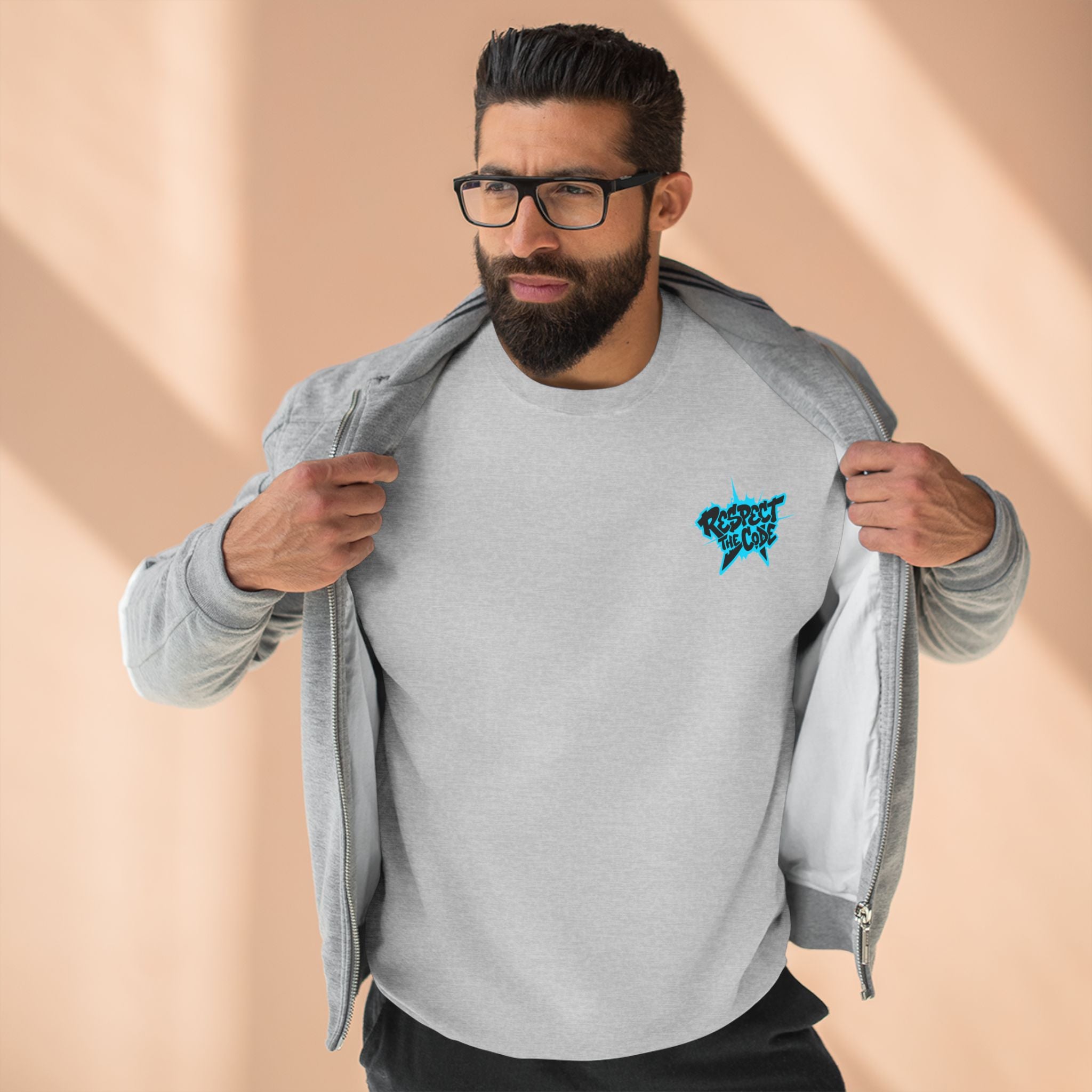 "Respect the Code" Crewneck Sweatshirt — Streetwear Graphic Pullover
