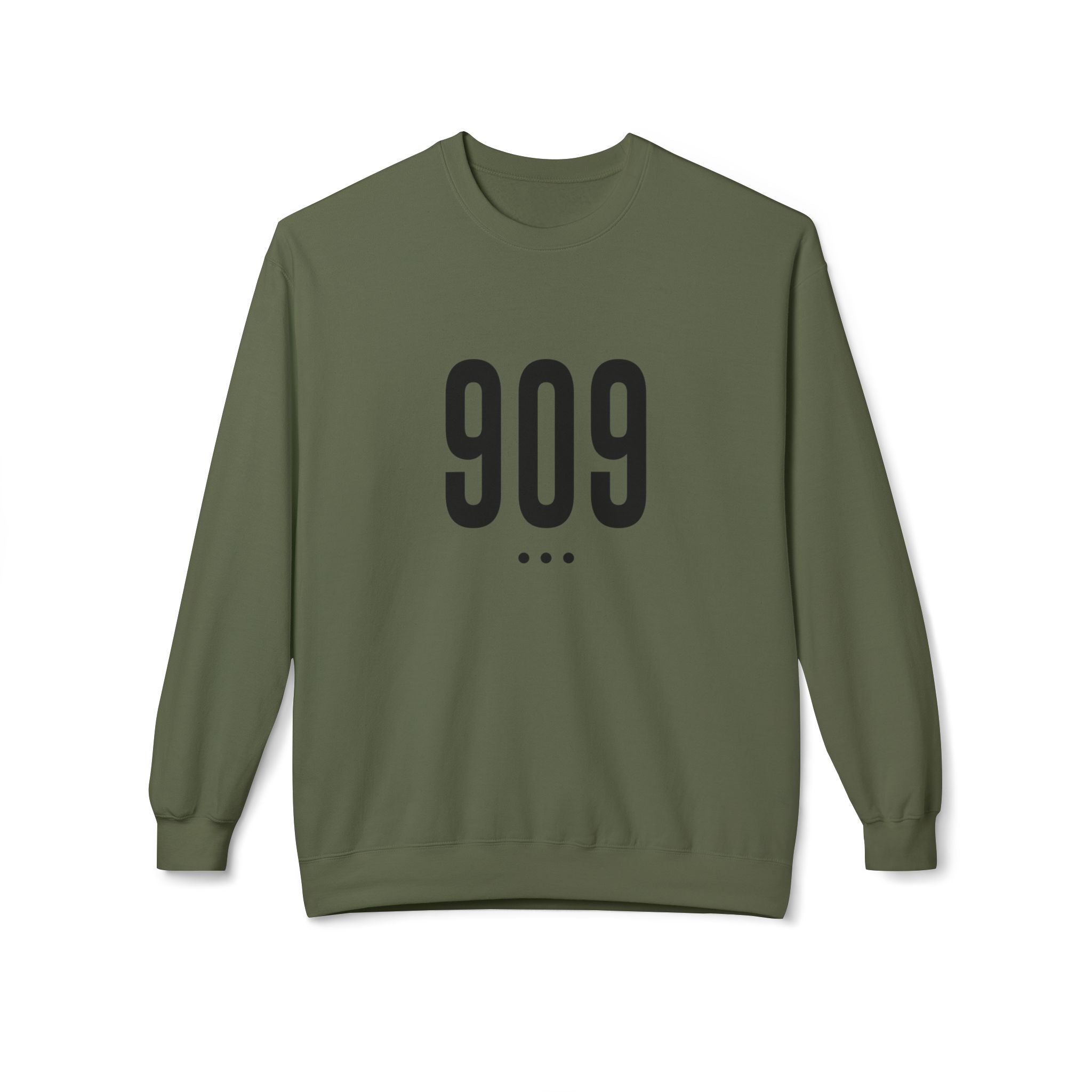 909 Black Logo Front Crewneck Sweatshirt